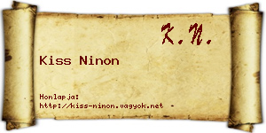 Kiss Ninon névjegykártya